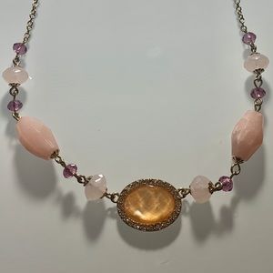 Beautiful necklace with rose quartz
